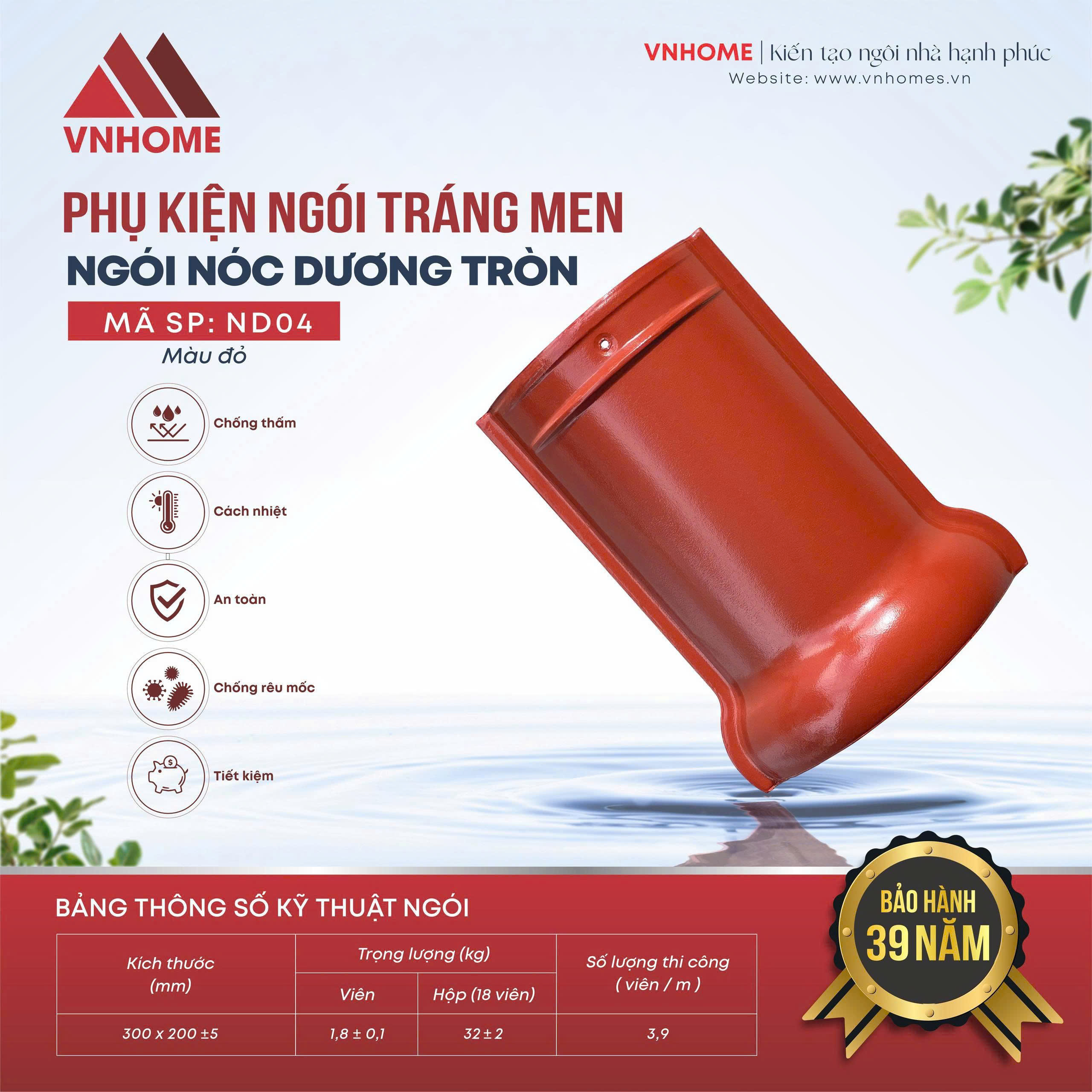 Ngói nóc dương tròn