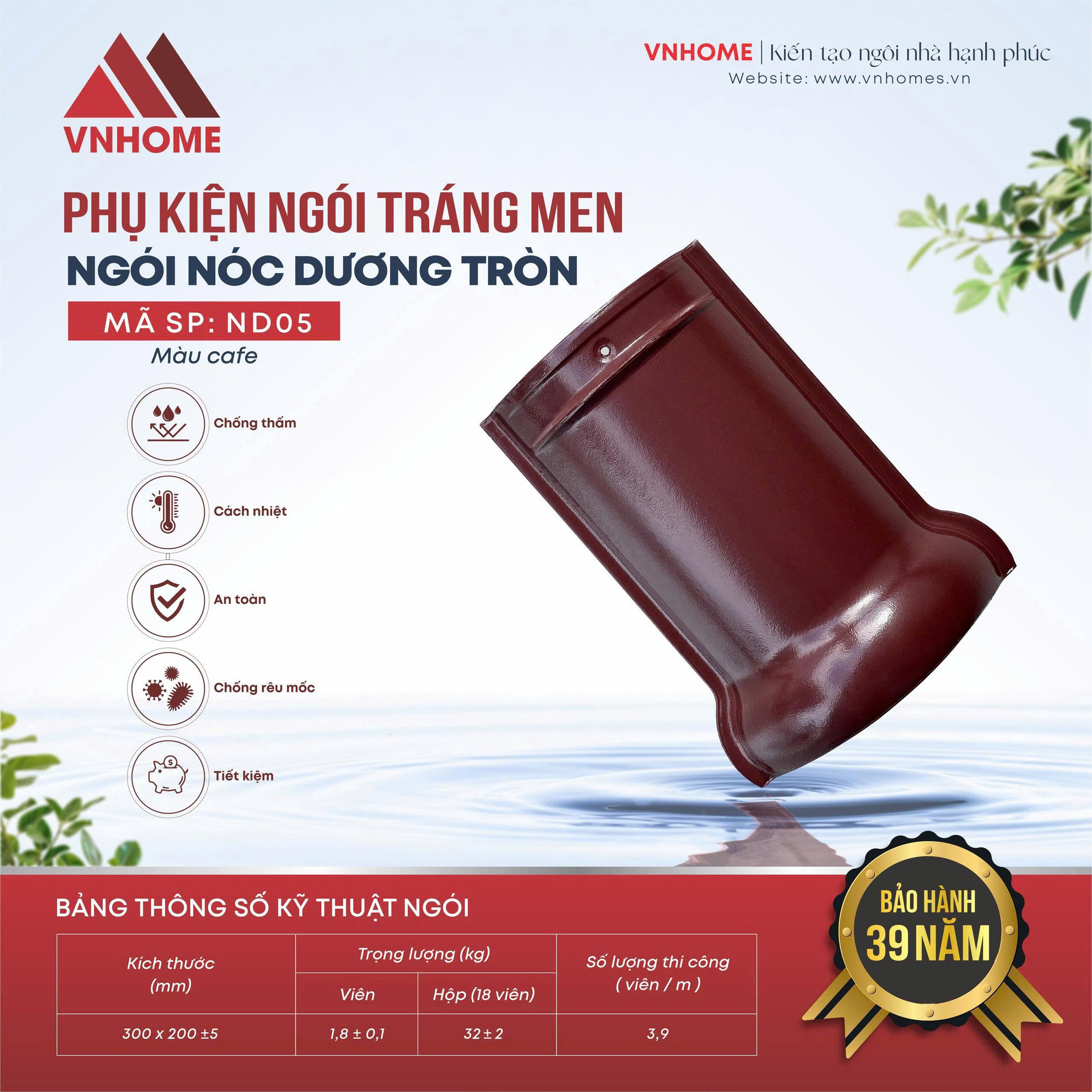 Ngói nóc dương tròn